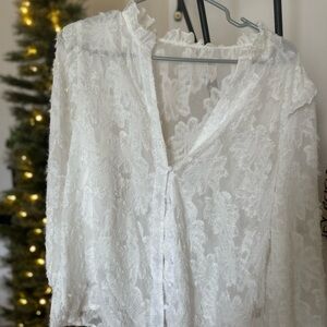 SHEIN White Lace Blouse